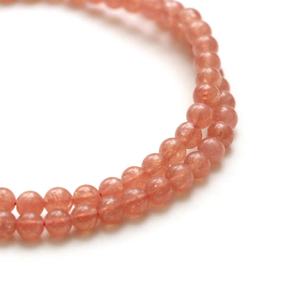 Natural Rhodochrosite Smooth Round Beads, 6 MM, Rhodochrosite Jewelry Handmade Gift for Women, 22 Inches Full Strand, Price Per Strand - National Facets, Gemstone Manufacturer, Natural Gemstones, Gemstone Beads