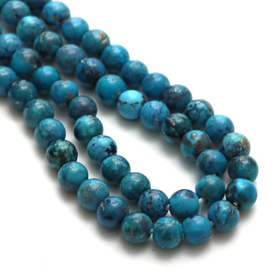 8mm Natural Turquoise Smooth Round Shape Beads