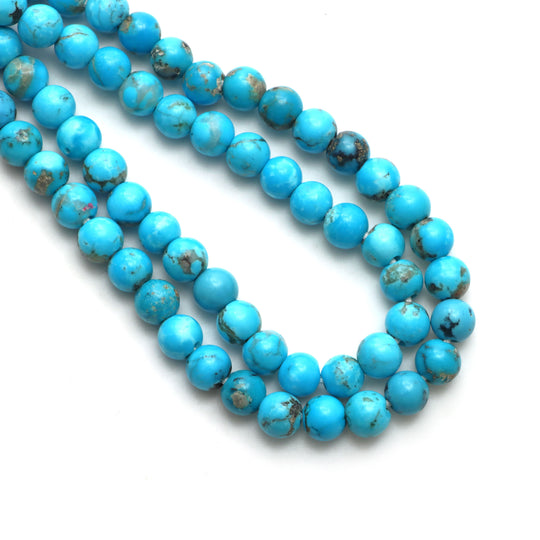 8mm  Genuine Turquoise Smooth Round Ball Beads, Beads For Jewelry Making