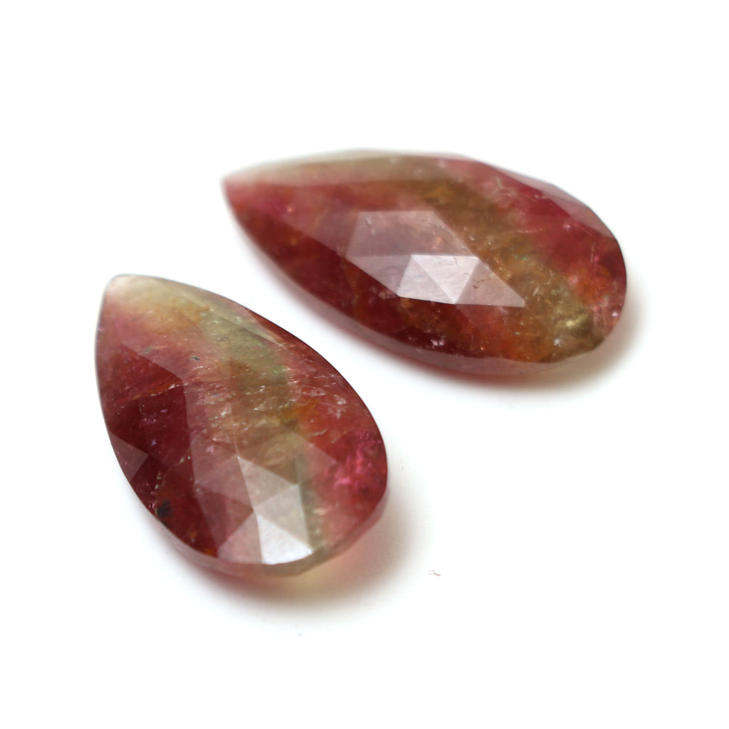 Natural Tourmaline Smooth Rectangle Cabochon, 12x22 mm, Tourmaline Jewelry Handmade Gift for Women, Pair ( 2 Pieces ) - National Facets, Gemstone Manufacturer, Natural Gemstones, Gemstone Beads, Gemstone Carvings