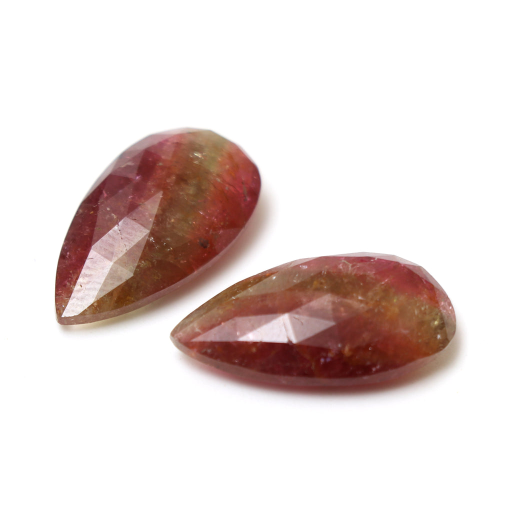 Natural Tourmaline Smooth Rectangle Cabochon, 12x22 mm, Tourmaline Jewelry Handmade Gift for Women, Pair ( 2 Pieces ) - National Facets, Gemstone Manufacturer, Natural Gemstones, Gemstone Beads, Gemstone Carvings