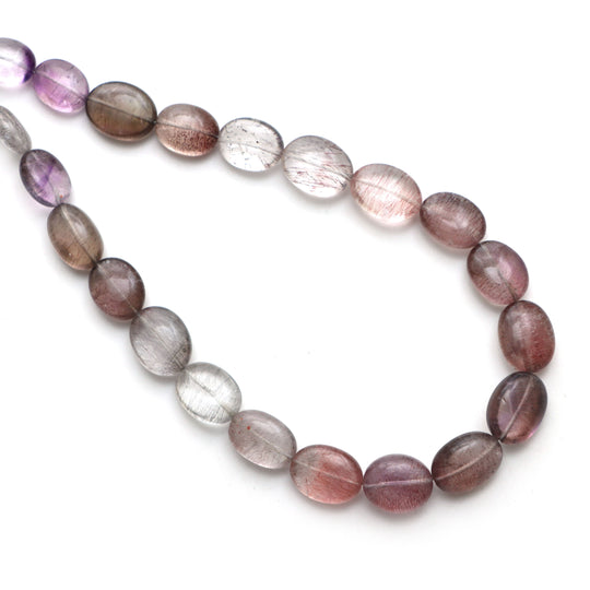 サグネティック クォーツ スムース オーバル ビーズ、8.5x11.5 mm ～ 11x14 mm、サグネティック クォーツ ジュエリー メイキング ビーズ、18 インチ フル ストランド、1 ストランドあたりの価格