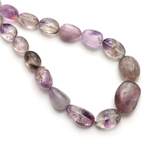 サグネティック クォーツ スムース タンブル ビーズ、7x10 mm ～ 18x25 mm、サグネティック クォーツ ジュエリー メイキング ビーズ、23 インチ フル ストランド、1 ストランドあたりの価格