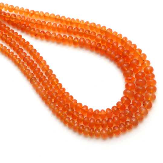 Carnelian Smooth Rondelle Beads, 3 mm to 6.5 mm, Carnelian Jewelry Making Beads, 18 Inches Full Strand, Price Per Strand