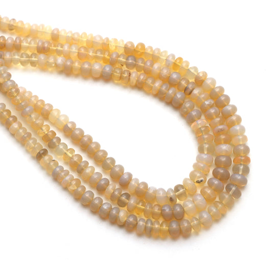 Australian Opal Smooth Rondelle Beads, 4.5 mm to 7 mm, Opal Jewelry Making Beads, 17 Inches Full Strand, Price Per Strand