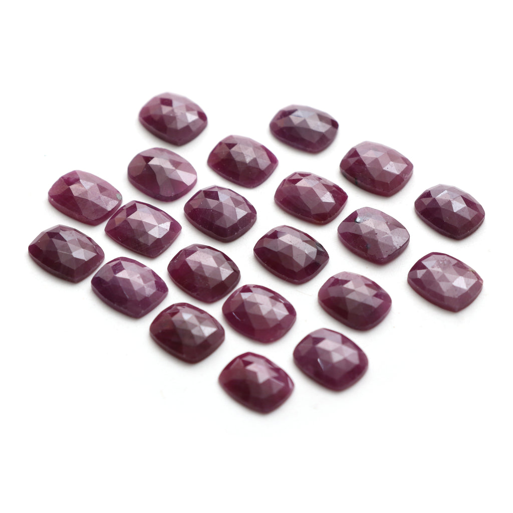 Natural Ruby Faceted Rectangle Loose Gemstone, 9x11 mm, Ruby Jewelry Handmade Gift for Women, Set of 21 Pieces - National Facets, Gemstone Manufacturer, Natural Gemstones, Gemstone Beads, Gemstone Carvings