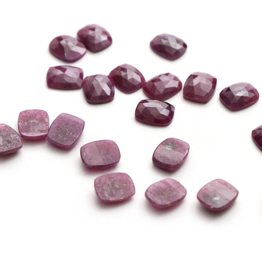 Natural Ruby Faceted Rectangle Loose Gemstone, 9x11 mm, Ruby Jewelry Handmade Gift for Women, Set of 21 Pieces - National Facets, Gemstone Manufacturer, Natural Gemstones, Gemstone Beads, Gemstone Carvings