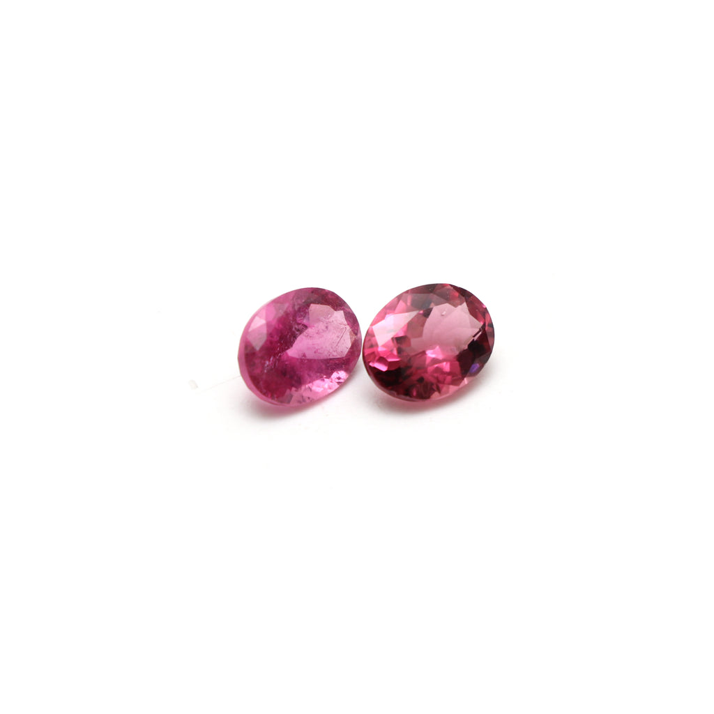 Natural Rubellite Faceted Oval Loose Gemstone, 6x8 mm, Rubellite Jewelry Handmade Gift For Women, Pair ( 2 Pieces ) - National Facets, Gemstone Manufacturer, Natural Gemstones, Gemstone Beads, Gemstone Carvings