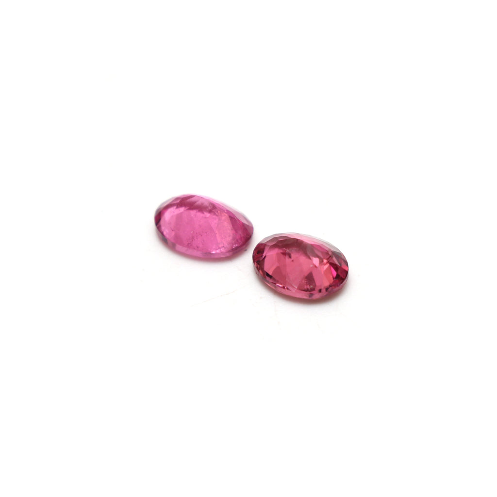 Natural Rubellite Faceted Oval Loose Gemstone, 6x8 mm, Rubellite Jewelry Handmade Gift For Women, Pair ( 2 Pieces ) - National Facets, Gemstone Manufacturer, Natural Gemstones, Gemstone Beads, Gemstone Carvings