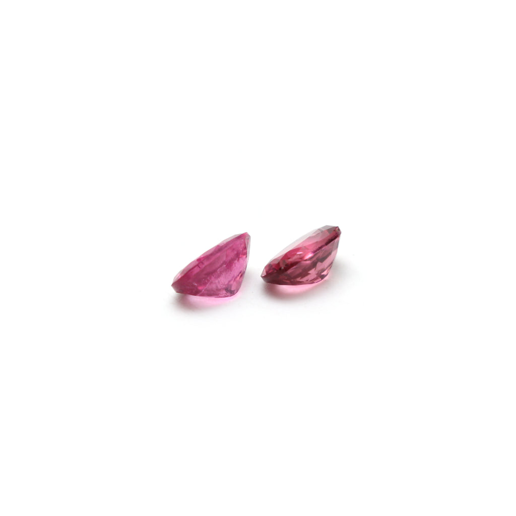 Natural Rubellite Faceted Oval Loose Gemstone, 6x8 mm, Rubellite Jewelry Handmade Gift For Women, Pair ( 2 Pieces ) - National Facets, Gemstone Manufacturer, Natural Gemstones, Gemstone Beads, Gemstone Carvings