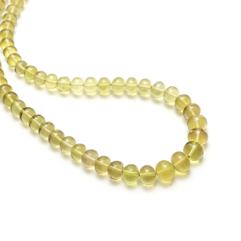 Lemon Quartz Smooth Rondelle Beads