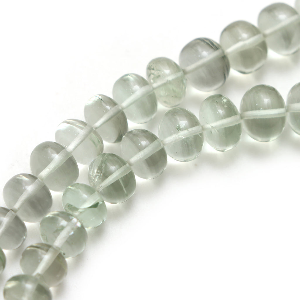Green Amethyst Smooth Rondelle Beads