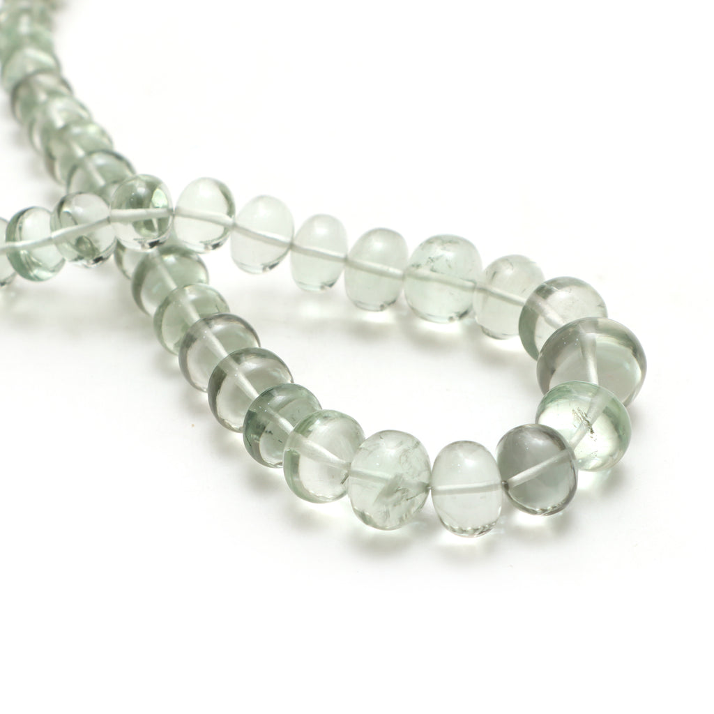 Green Amethyst Smooth Rondelle Beads