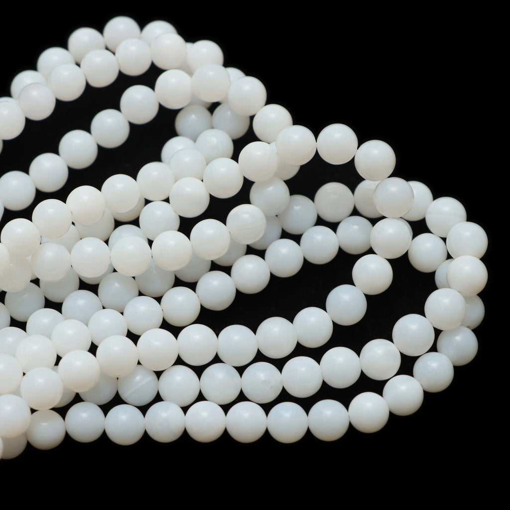 White Opal Smooth Round Balls