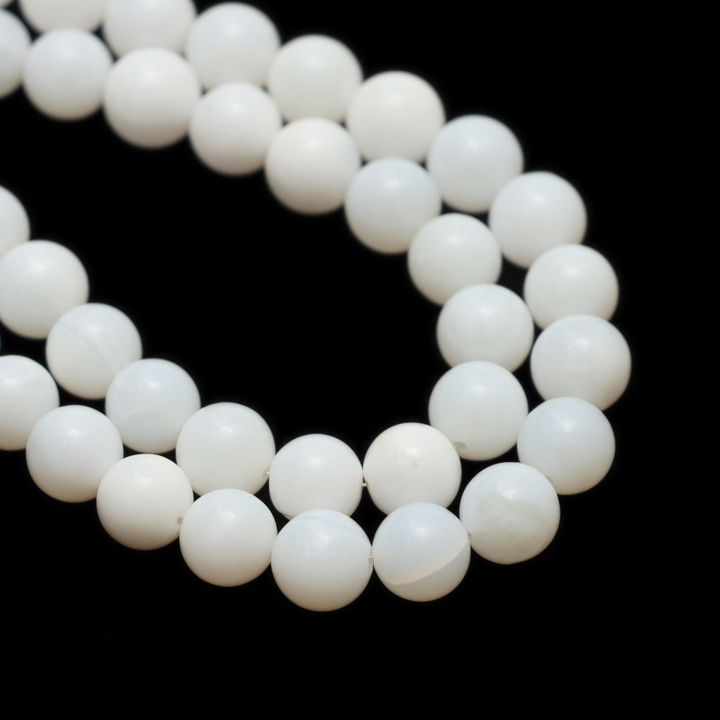 White Opal Smooth Round Balls