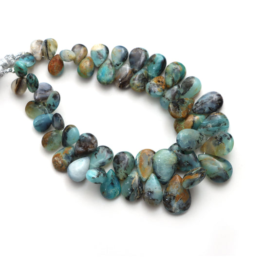 Peruvian Opal Smooth Pear Beads, 6x9.5 mm to 11x16.5 mm, Peruvian Opal Jewelry Making Beads, 8 Inches Full Strand, Price Per Strand