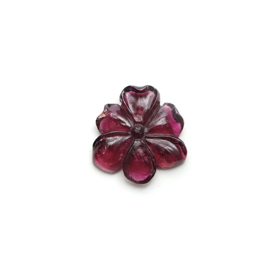 Natural Tourmaline Flower Carving Loose Gemstone, 23x24.5 mm, Tourmaline Flower Carving Smooth Gemstone, 1 Piece