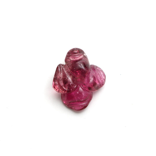 Natural Tourmaline Flower Carving Loose Gemstone, 19.5x22.5 mm, Tourmaline Flower Carving Smooth Gemstone, 1 Piece