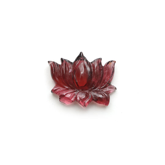 Natural Tourmaline Lotus Carving Loose Gemstone, 18x23 mm, Tourmaline Jewelry Making Gemstone, 1 Piece