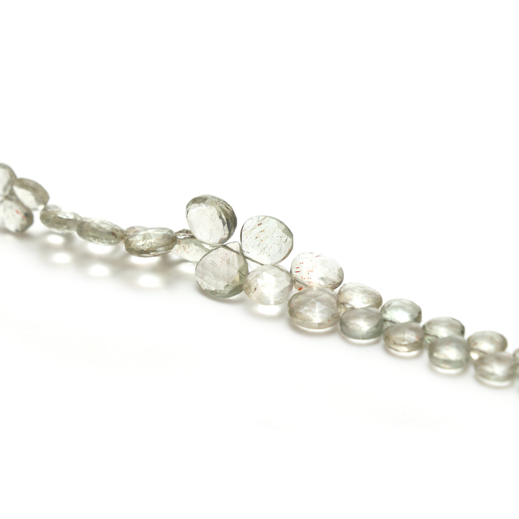 Natural Green Sunstone Faceted Heart Beads, 5x5 mm to 9.5x10 mm, 8 Inches Full Strand, Price Per Strand - National Facets, Gemstone Manufacturer, Natural Gemstones, Gemstone Beads, Gemstone Carvings