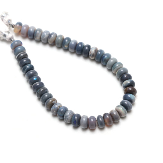 Calibrated Natural Australian Opal Smooth Rondelle Beads, 8 mm, Australian Opal Jewelry Making Beads, 8 Inches Strand, Price Per Strand