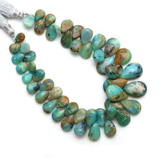 Peruvian Opal Smooth Pear Beads, 6x9 mm to 11.5x17 mm, Peruvian Opal Jewelry Making Beads, 8 Inches Full Strand, Price Per Strand