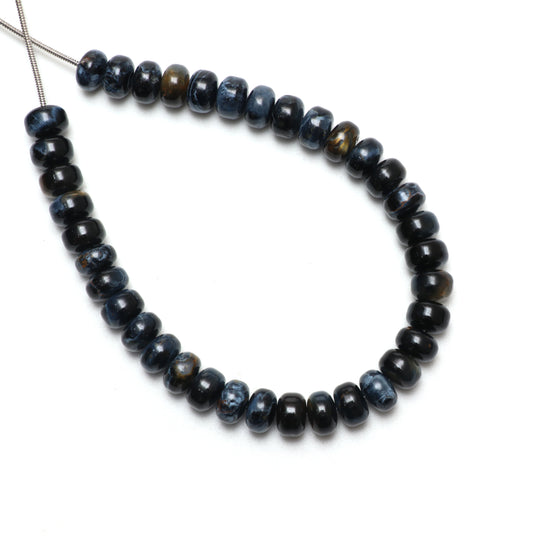 Calibrated Natural Pietersite Smooth Rondelle Beads, 8.5 mm, Pietersite Jewelry Making Beads , 8 Inches Strand, Price Per Strand