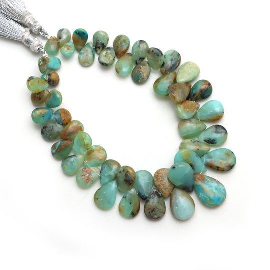 Peruvian Opal Smooth Pear Beads, 6x8 mm to 11x16.5 mm, Peruvian Opal Jewelry Making Beads, 8 Inches Full Strand, Price Per Strand