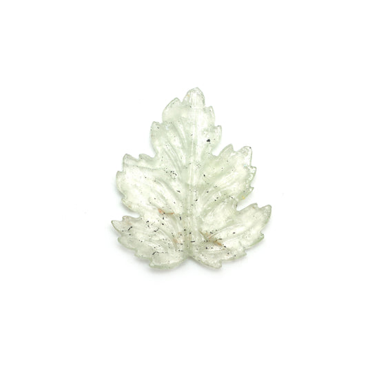 Natural Aquamarine Leaf Carving Loose Gemstone, 35x37.5 mm, Aquamarine Jewelry Making Gemstone, 1 Piece