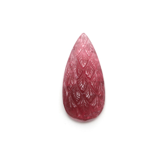 Natural Tourmaline Pear Carving Loose Gemstone, 15x32 mm, Tourmaline Jewelry Making Gemstone, 1 Piece