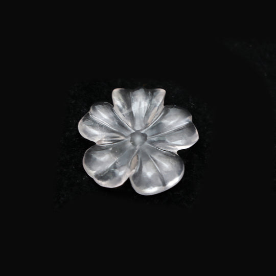 ローズクォーツ 彫刻用花 ルース 宝石 25x25 mm、ローズクォーツ ジュエリー製作用宝石 1 個