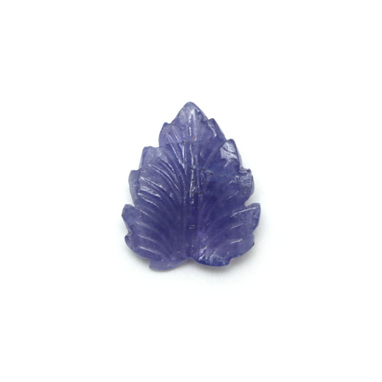 Natural Tanzanite Leaf Carving Loose Gemstone, 21x25 mm, Tanzanite Handmade Jewelry Making Gemstone, 1 Piece