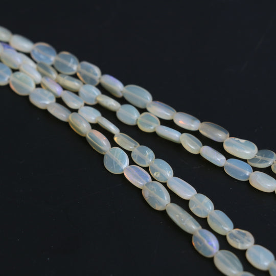 Natural Ethiopian Opal Smooth Nuggets Beads, 4.5x5.5 mm to 7x9.5 mm, Opal Jewelry Making Beads, 18 Inches Full Strand, Price Per Strand