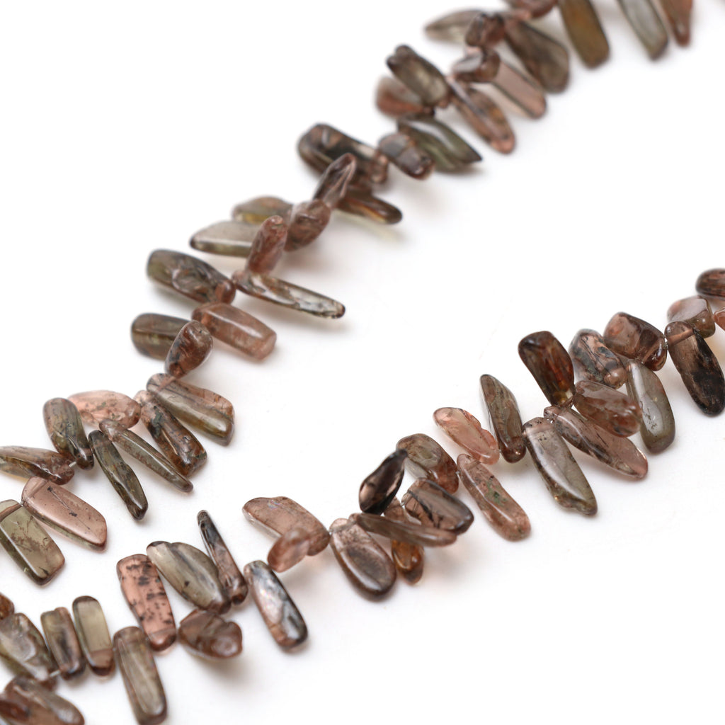 Natural Andalusite Smooth Nuggets Beads, 4x10 mm to 4x17.5 mm, Andalusite Jewelry Handmade Gift for Women,18 Inches Strand, Price Per Strand - National Facets, Gemstone Manufacturer, Natural Gemstones, Gemstone Beads, Gemstone Carvings