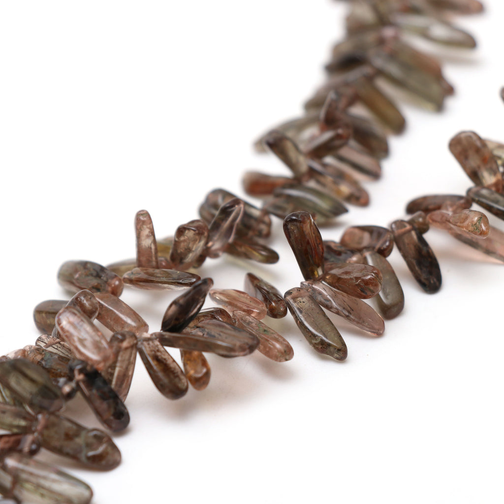 Natural Andalusite Smooth Nuggets Beads, 4x10 mm to 4x17.5 mm, Andalusite Jewelry Handmade Gift for Women,18 Inches Strand, Price Per Strand - National Facets, Gemstone Manufacturer, Natural Gemstones, Gemstone Beads, Gemstone Carvings