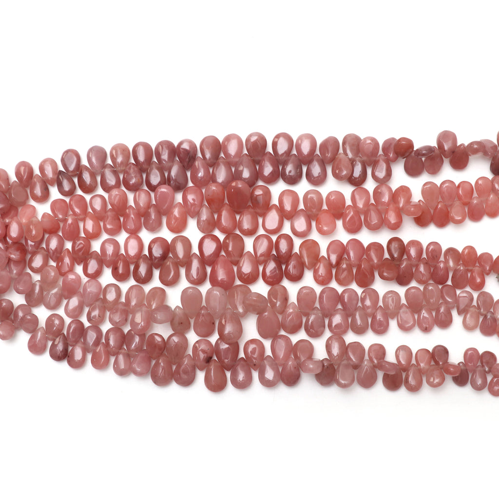 Guava Quartz Smooth Pear Beads, 5.5x8.5 mm to 8.5x12.5 mm, Guava Quartz Jewelry Handmade Gift for Women, 8 Inches Strand, Price Per Strand - National Facets, Gemstone Manufacturer, Natural Gemstones, Gemstone Beads, Gemstone Carvings
