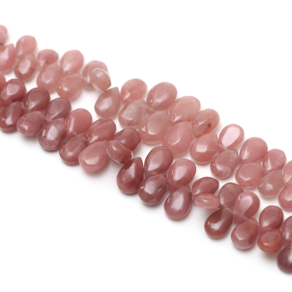 Guava Quartz Smooth Pear Beads, 5.5x8.5 mm to 8.5x12.5 mm, Guava Quartz Jewelry Handmade Gift for Women, 8 Inches Strand, Price Per Strand - National Facets, Gemstone Manufacturer, Natural Gemstones, Gemstone Beads, Gemstone Carvings