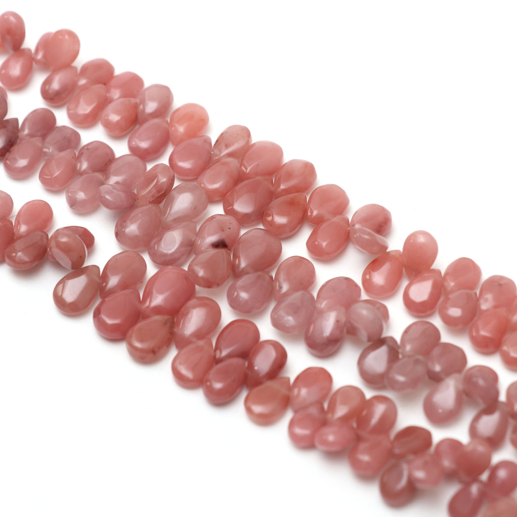Guava Quartz Smooth Pear Beads, 5.5x8.5 mm to 8.5x12.5 mm, Guava Quartz Jewelry Handmade Gift for Women, 8 Inches Strand, Price Per Strand - National Facets, Gemstone Manufacturer, Natural Gemstones, Gemstone Beads, Gemstone Carvings