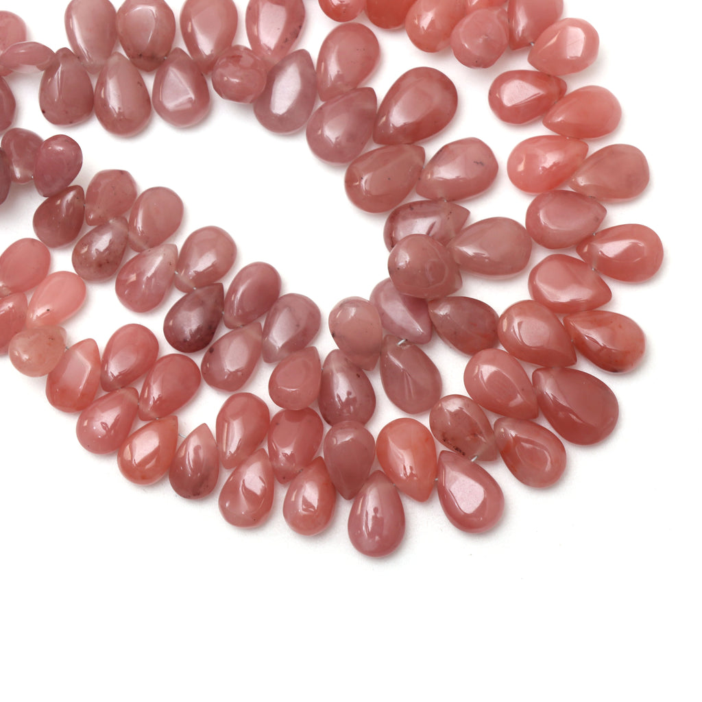 Guava Quartz Smooth Pear Beads, 5.5x8.5 mm to 8.5x12.5 mm, Guava Quartz Jewelry Handmade Gift for Women, 8 Inches Strand, Price Per Strand - National Facets, Gemstone Manufacturer, Natural Gemstones, Gemstone Beads, Gemstone Carvings