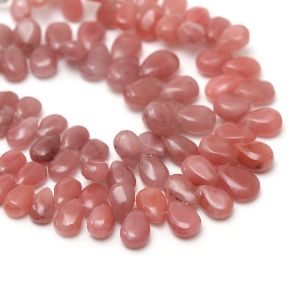 Guava Quartz Smooth Pear Beads, 5.5x8.5 mm to 8.5x12.5 mm, Guava Quartz Jewelry Handmade Gift for Women, 8 Inches Strand, Price Per Strand - National Facets, Gemstone Manufacturer, Natural Gemstones, Gemstone Beads, Gemstone Carvings