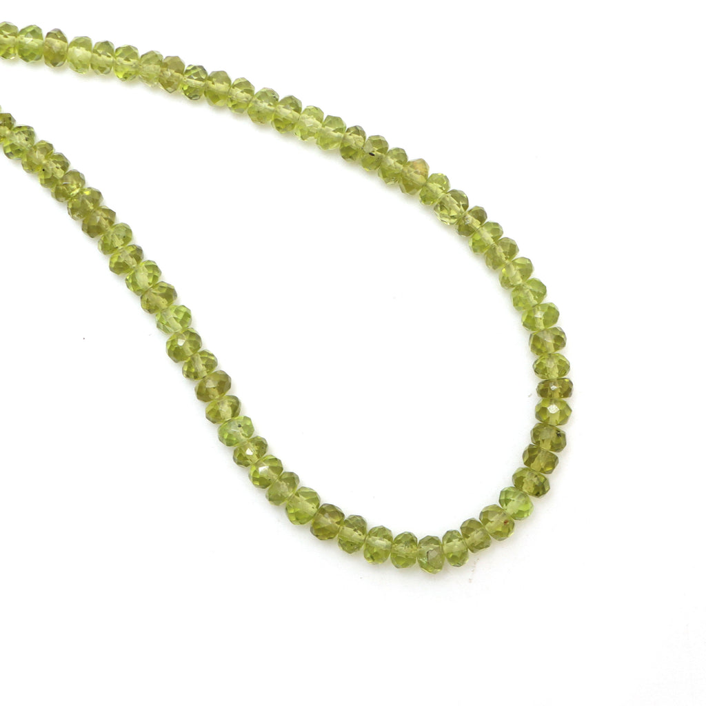 Peridot Faceted Rondelle Beads