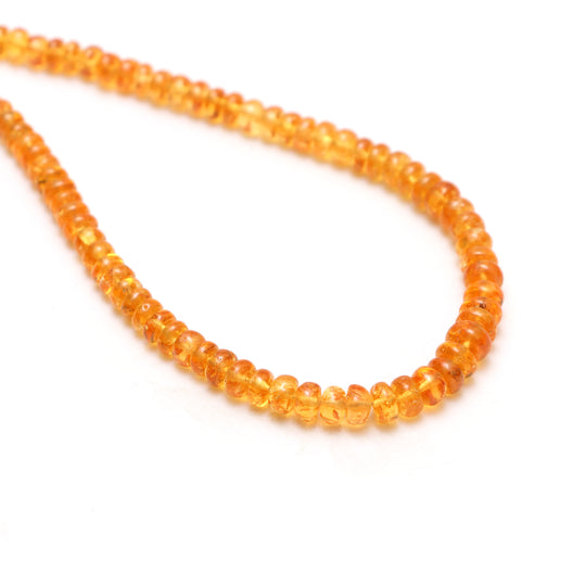 Spessartite Smooth Rondelle Beads, 4 mm To 5.5 mm, Spessartite Beads, Spessartite Garnet, 14 Inches Full Strand, Price Per Strand
