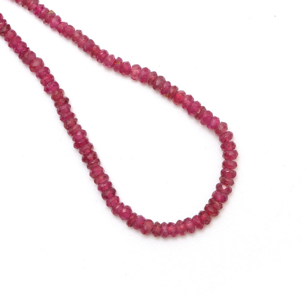 Ruby Faceted Rondelle Beads