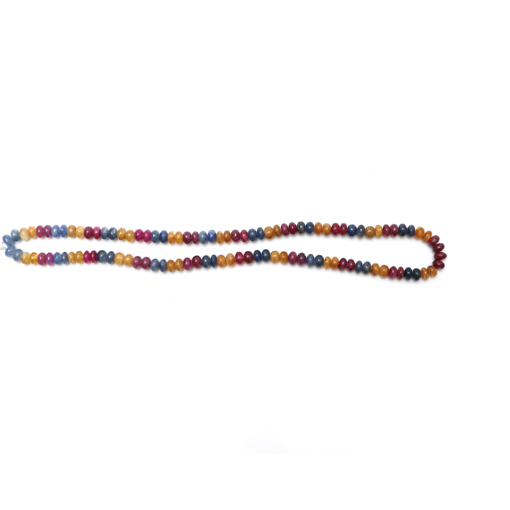 Multi Sapphire Smooth Rondelle Beads