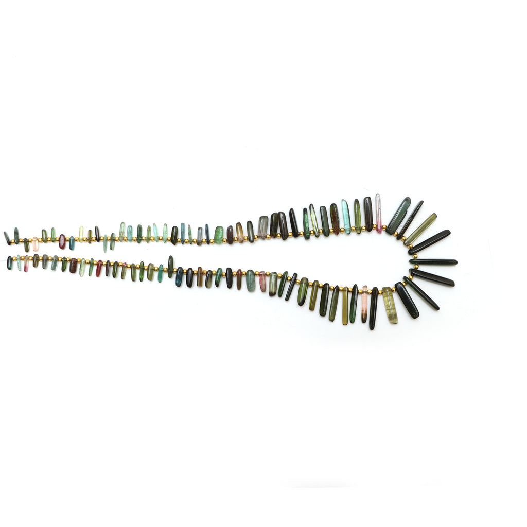 Multi Tourmaline Smooth Chips Beads