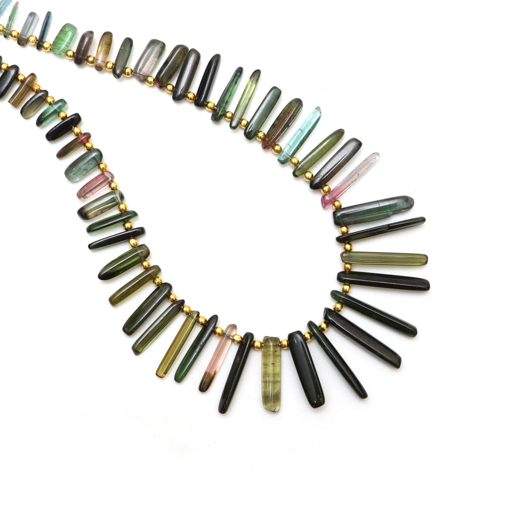 Multi Tourmaline Smooth Chips Beads