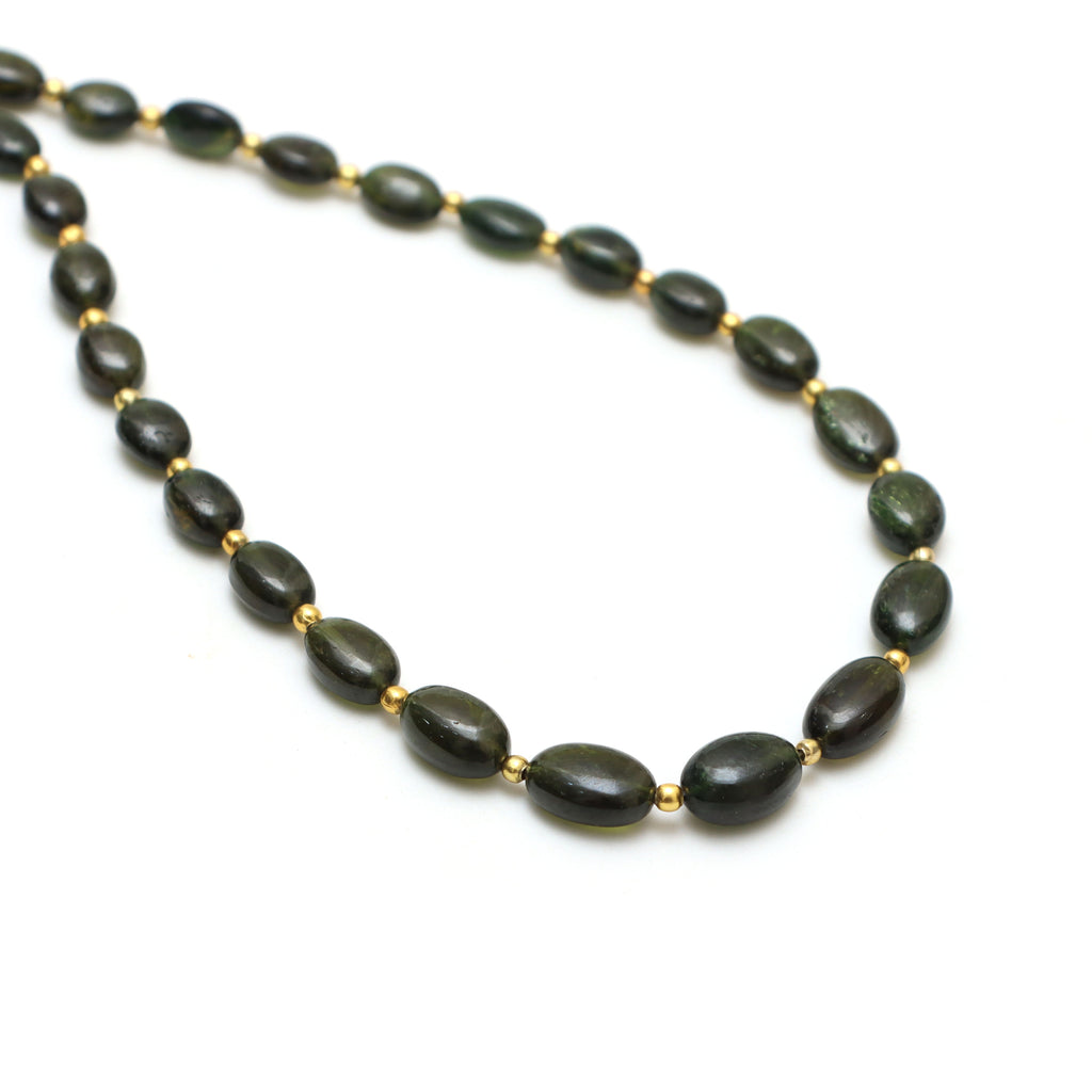 Green Tourmaline Smooth Oval Beads