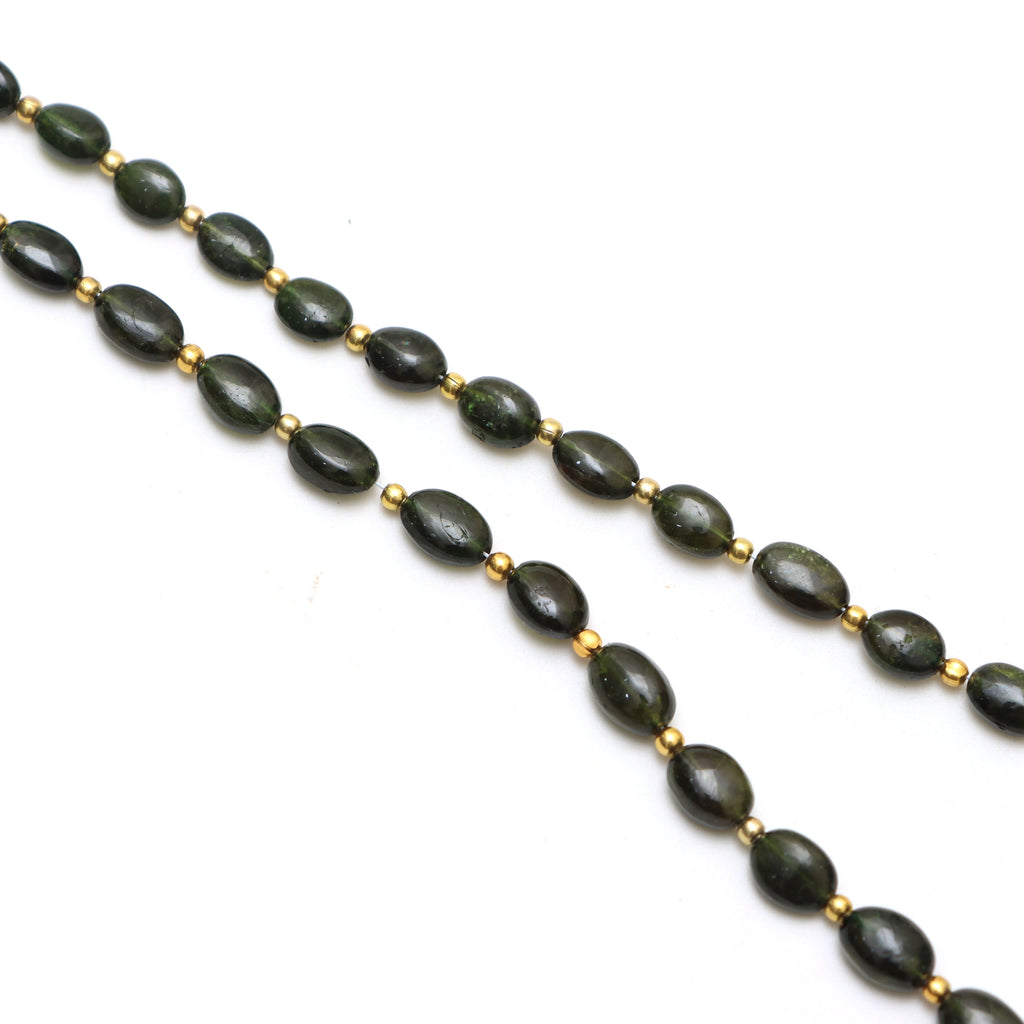 Green Tourmaline Smooth Oval Beads
