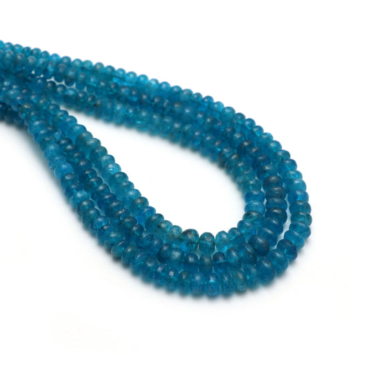 Natural Neon Apatite Smooth Rondelle Beads, 4 mm to 6.5 mm, Neon Apatite , 18 Inches, Price Per Strand