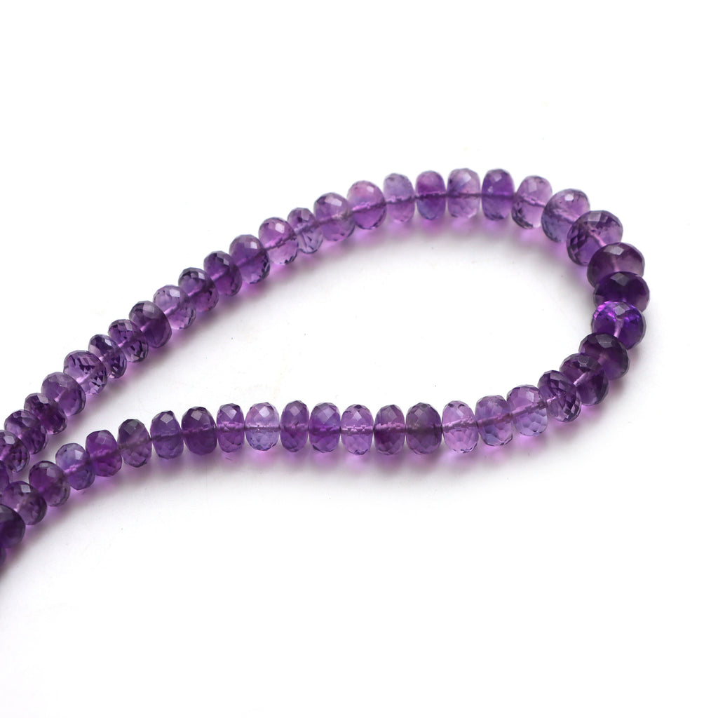 Amethyst Faceted Rondelle Beads